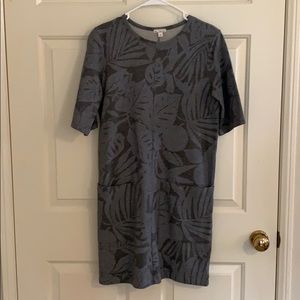 Gap Gray Palm Printed Sheath Dress
